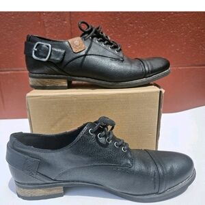 Black Leather Women's Loafers